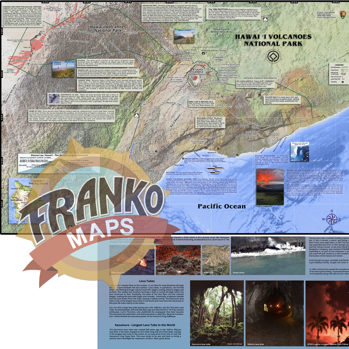 Hawaii Volcanoes National Park Map by Franko Maps