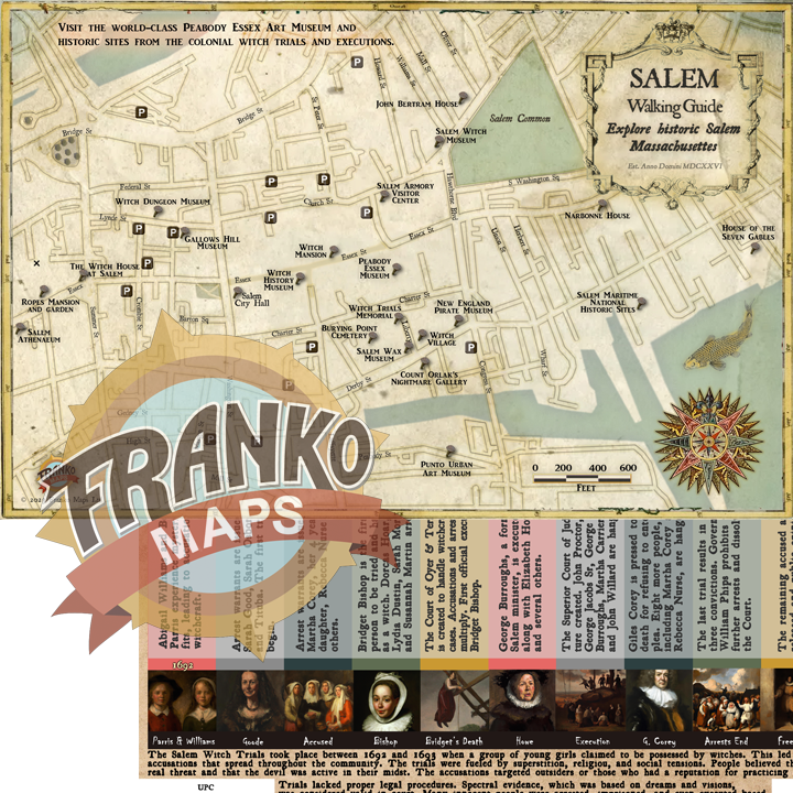 Salem Witch Trials Walking Guide by Franko Maps